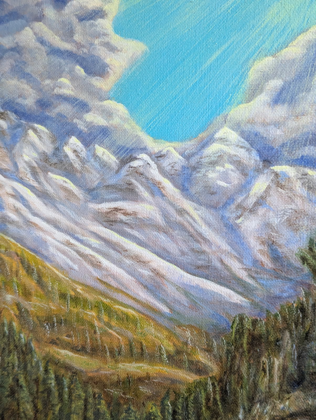 Baker Rising Beyond the Falls – Original Oil on Canvas, 16 x 20 inch