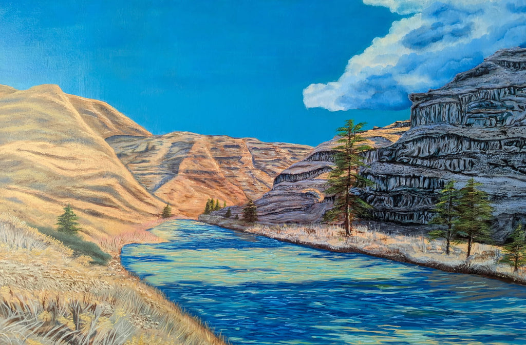 Still Waters of the Yakima Valley – Original Oil on Canvas, 20 x 36 inch