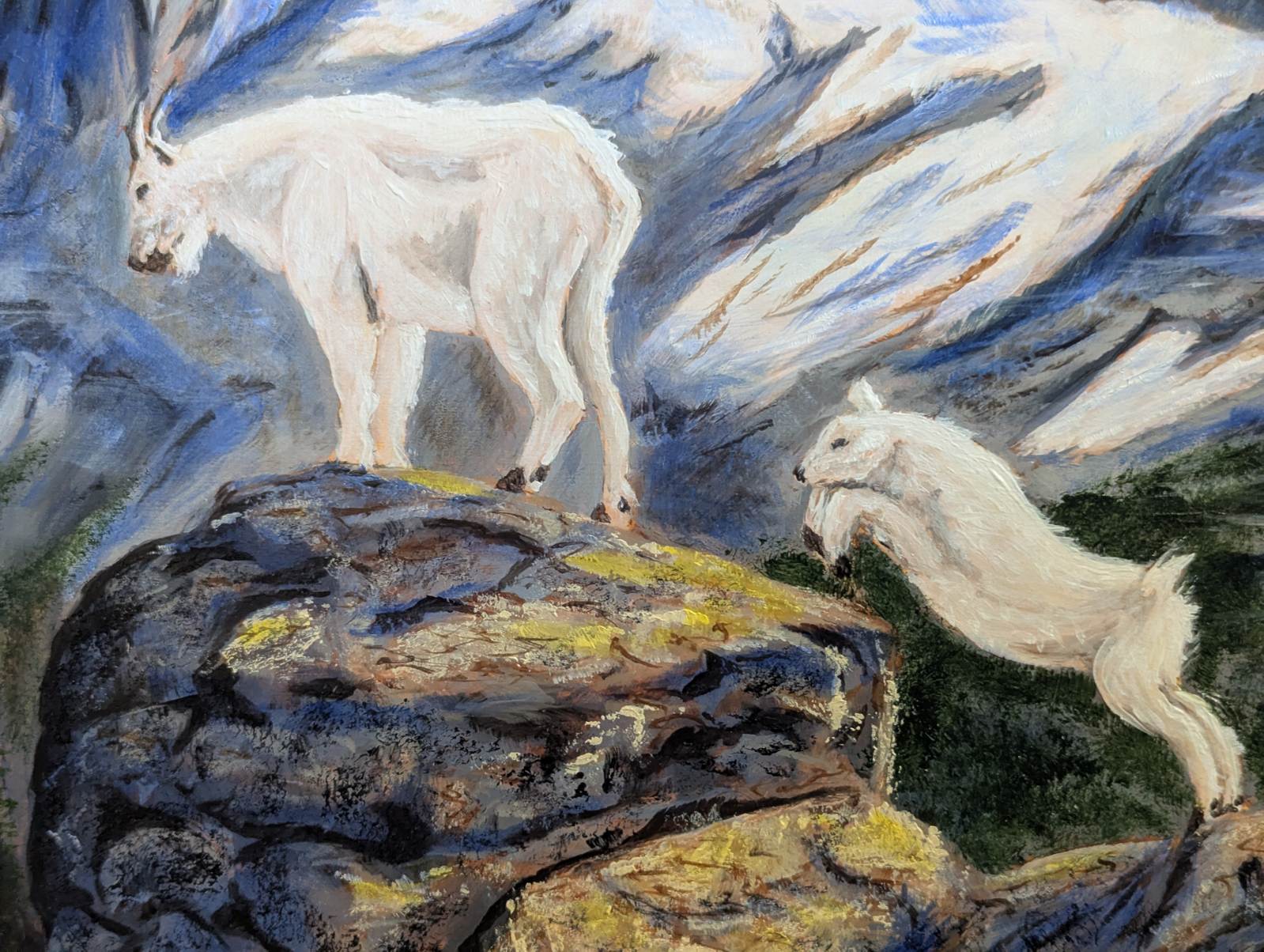 The First Olympic Jump – Original Oil on Canvas, 16 x 20 inch
