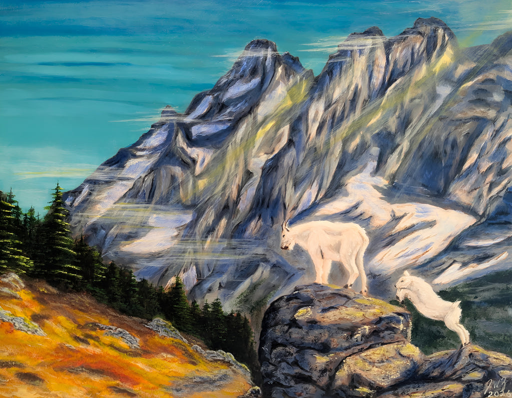 The First Olympic Jump – Original Oil on Canvas, 16 x 20 inch