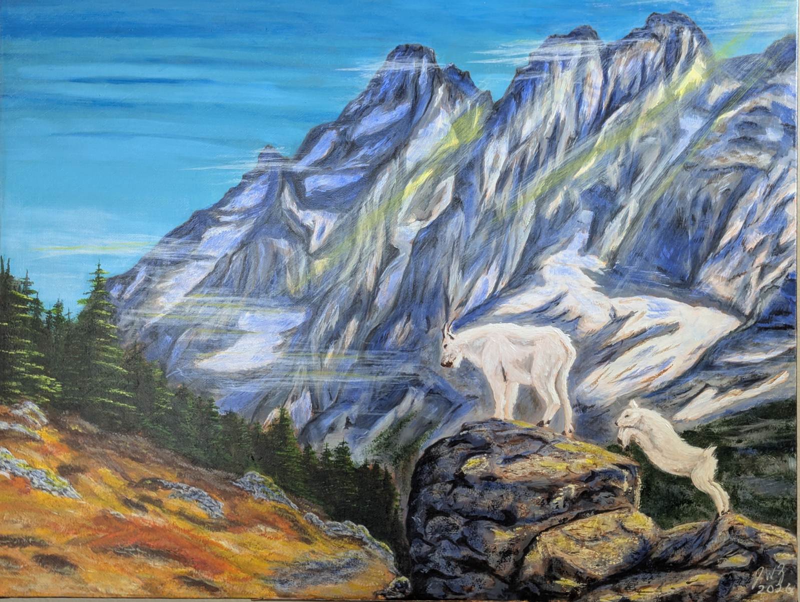 The First Olympic Jump – Original Oil on Canvas, 16 x 20 inch