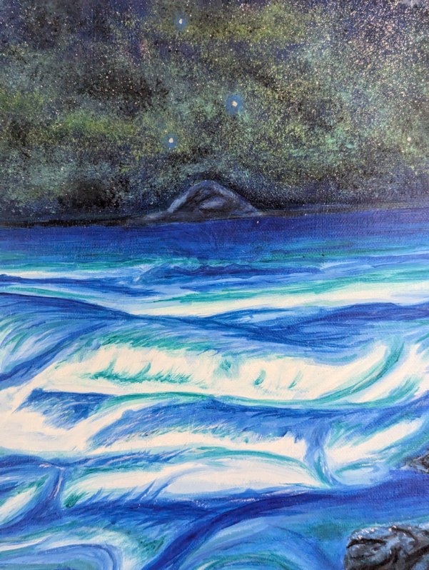 The Night of the Astral Glow – Original Oil on Canvas, 20 x 36 inch