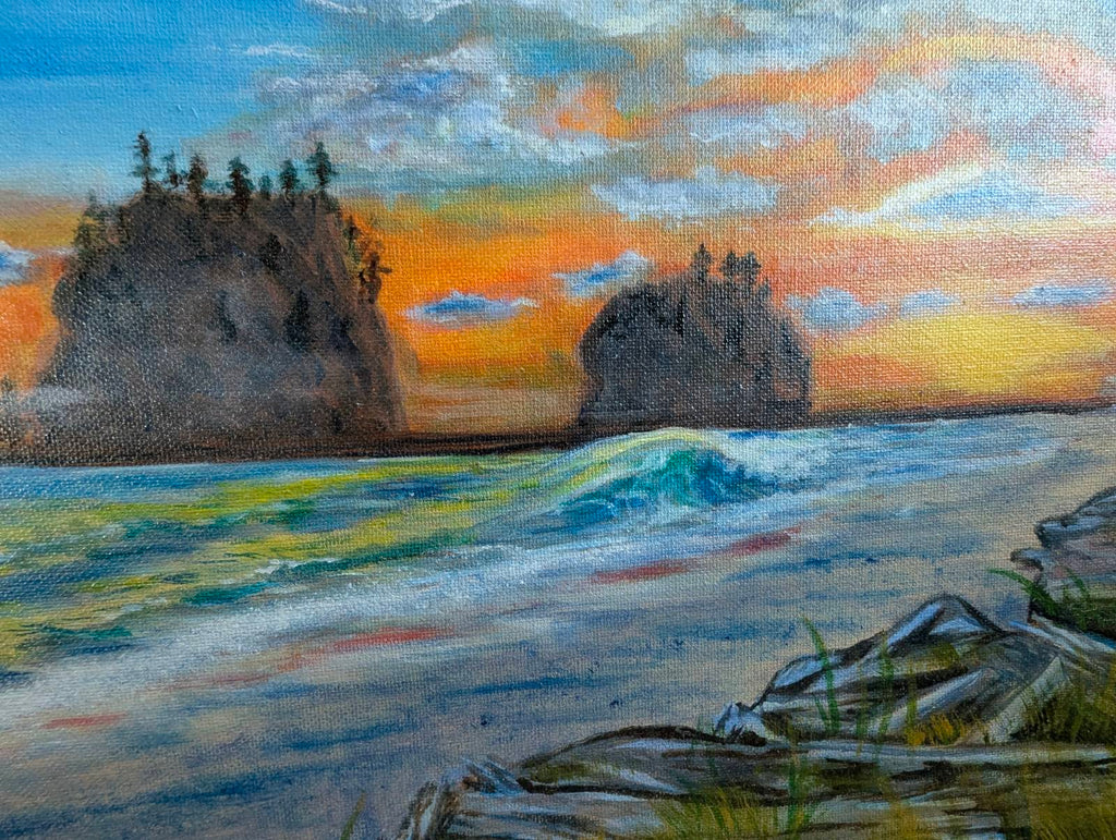 Tide’s Glow at La Push – Original Oil on Canvas, 16 x 20 inch