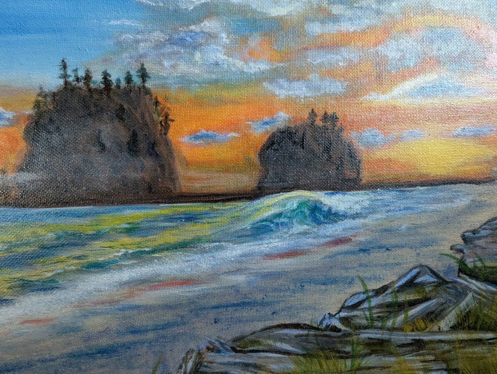 Tide’s Glow at La Push – Original Oil on Canvas, 16 x 20 inch