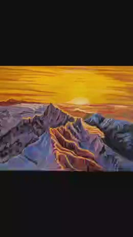 Cascades Dream in Golden Shade – Original Oil on Canvas, 16 x 20 inch